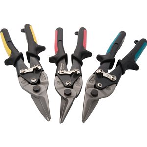 Dynamic Tools 3-Piece Aviation Snips Set, Right/Straight/Left