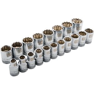Dynamic Tools 19-piece Metric 1/2-in Drive 12-point Shallow Socket Set