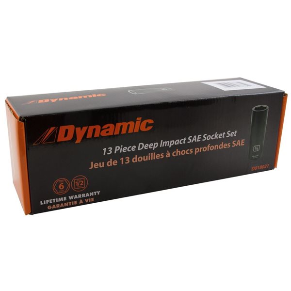 Dynamic Tools 13-piece SAE 1/2-in Drive 6-point Deep Socket Set