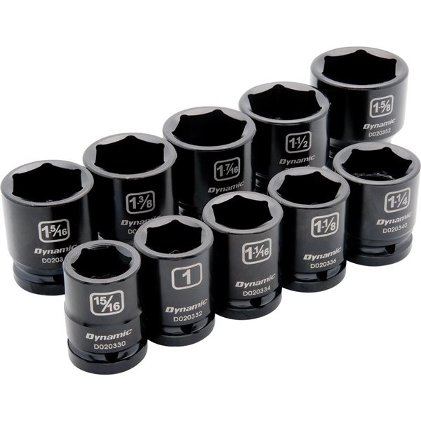 Dynamic Tools 10-piece SAE 3/4-in Drive 6-point Shallow Socket Set