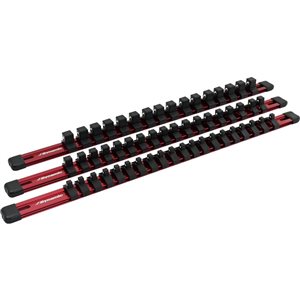Ensemble de 3 rails de rangement pour douilles en aluminium, Dynamic Tools