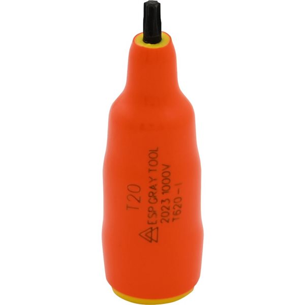 Gray Tools T20 x 3/8-in Drive Standard Length Torx Head, Insulated Socket