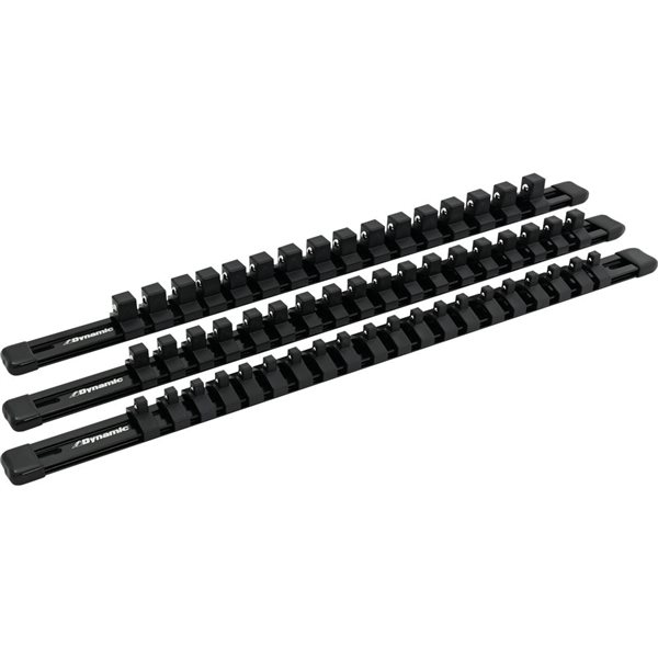 Dynamic Tools 3 Piece Aluminum Socket Rail Set Black