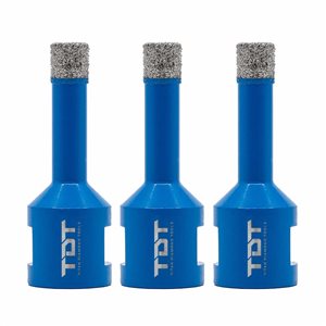 Forêts aléseurs diamantés série Pro de Titan Diamond Tools 3/8 po pour forage à sec et humide - 3/pqt