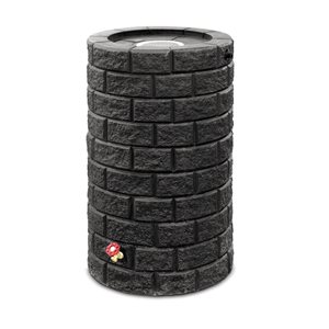 Brickworks Rain Barrel 69 gallons Black Built In Shut Off Valve 38-in H