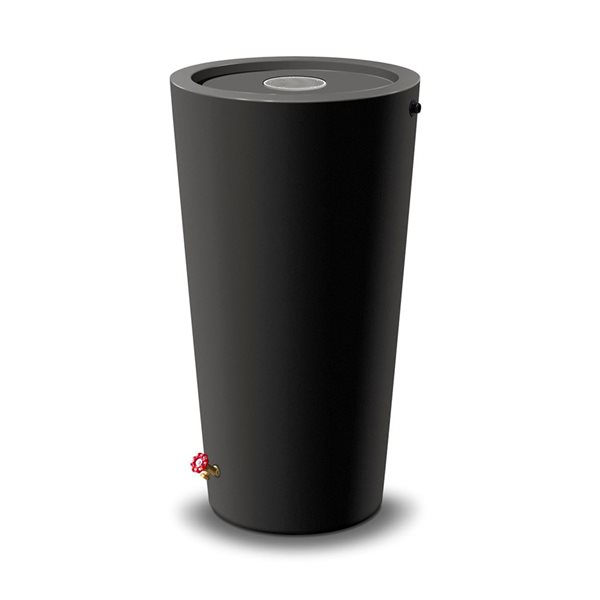 Baja Rain Barrel 45 gallons Black Built In Shut Off Valve 44-in H