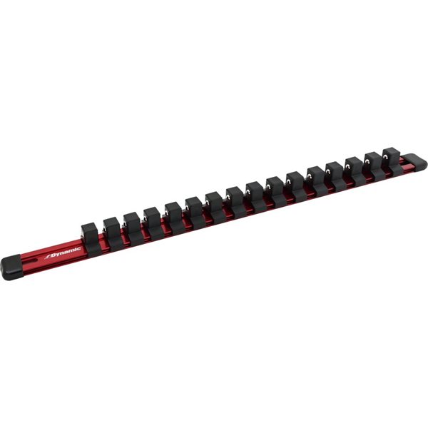 Dynamic Tools 1/2-in Black/Red Drive Aluminum Socket Rail