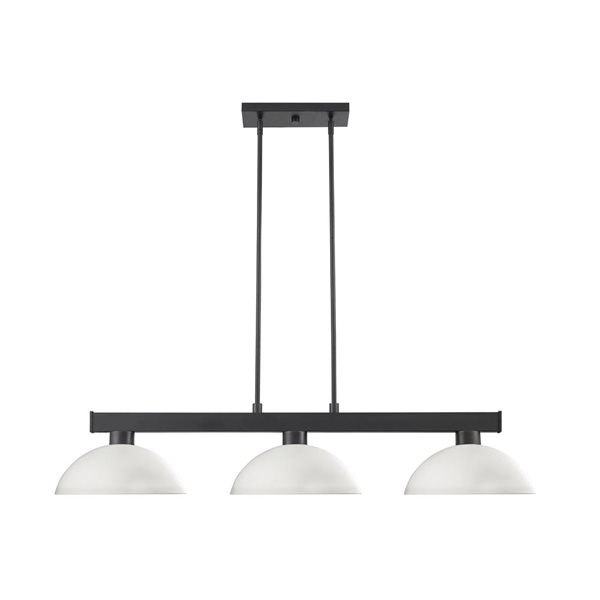 Z-lite Cobalt Matte Black 3-Light Billiard Table Pendant Light