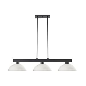 Z-lite Cobalt Matte Black 3-Light Billiard Table Pendant Light