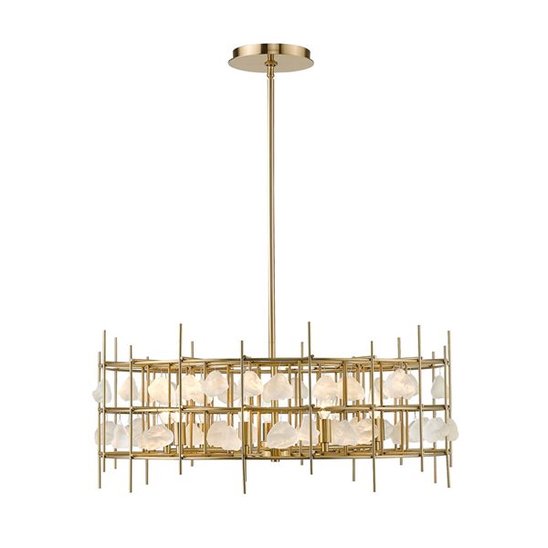 Z-Lite Aged Brass Metal Garroway 9-Light Chandelier