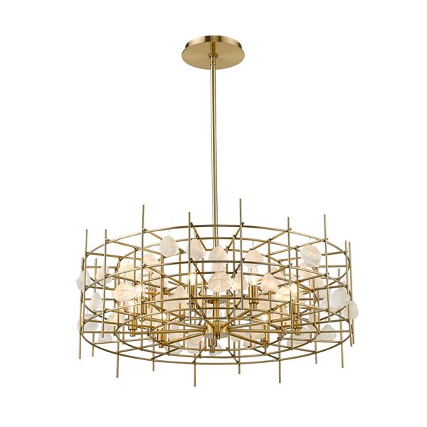 Z-Lite Aged Brass Metal Garroway 9-Light Chandelier