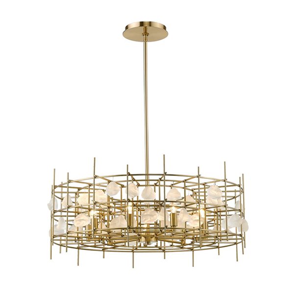 Z-Lite Aged Brass Metal Garroway 9-Light Chandelier