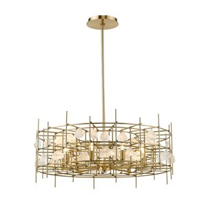 Z-Lite Aged Brass Metal Garroway 9-Light Chandelier