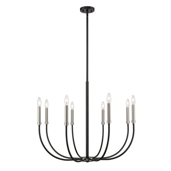 Z-Lite Matte Black/Brushed Nickel Metal Haylie 8-Light Chandelier