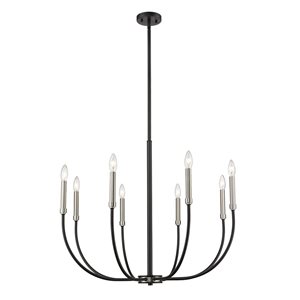 Z-Lite Matte Black/Brushed Nickel Metal Haylie 8-Light Chandelier