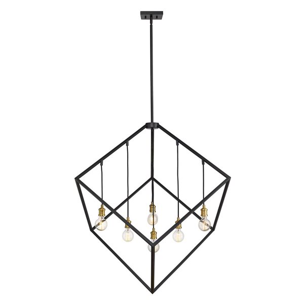 Z-Lite Black Vertical 7-Light Pendant Light