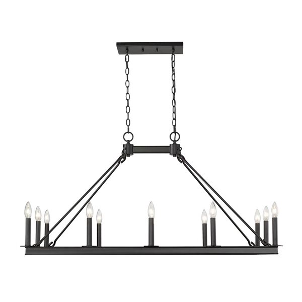 Z-Lite Matte Black Metal Barclay 12-Light Chandelier