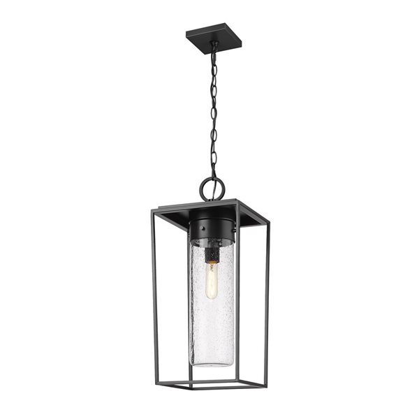 Z-Lite Black Sheridan 1-Light Outdoor Chain Mount Ceiling Fixture