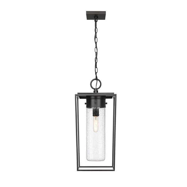 Z-Lite Black Sheridan 1-Light Outdoor Chain Mount Ceiling Fixture