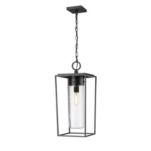 Z-Lite Black Sheridan 1-Light Outdoor Chain Mount Ceiling Fixture