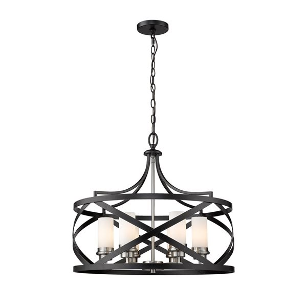 Z-Lite Matte Black/Old Brass Malcalester 6-Light Pendant Light