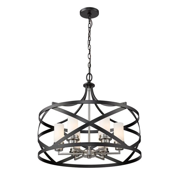 Z-Lite Matte Black/Old Brass Malcalester 6-Light Pendant Light