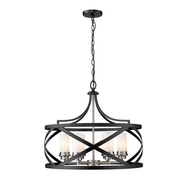 Z-Lite Matte Black/Old Brass Malcalester 6-Light Pendant Light