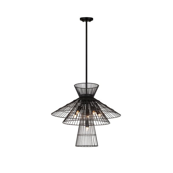 Z-Lite Matte Black Metal Alito 6-Light Chandelier