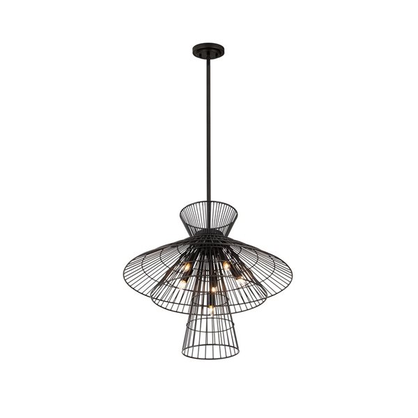 Z-Lite Matte Black Metal Alito 6-Light Chandelier