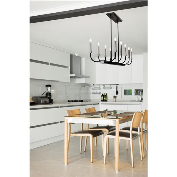 Z-Lite Matte Black/Brushed Nickel Metal Haylie 10-Light Chandelier