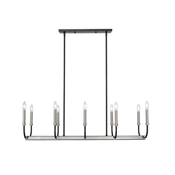 Z-Lite Matte Black/Brushed Nickel Metal Haylie 10-Light Chandelier