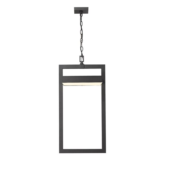 Z-Lite Matte Black/Brushed Nickel Luttrel 1-Light Outdoor Chain Mount Ceiling Fixture