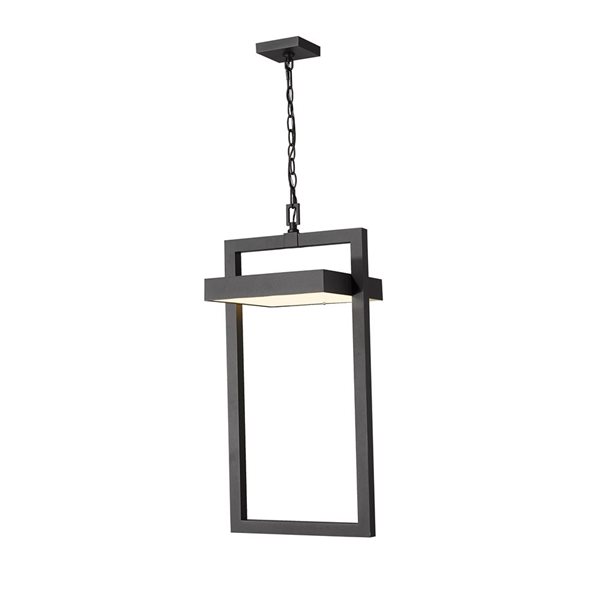 Z-Lite Matte Black/Brushed Nickel Luttrel 1-Light Outdoor Chain Mount Ceiling Fixture