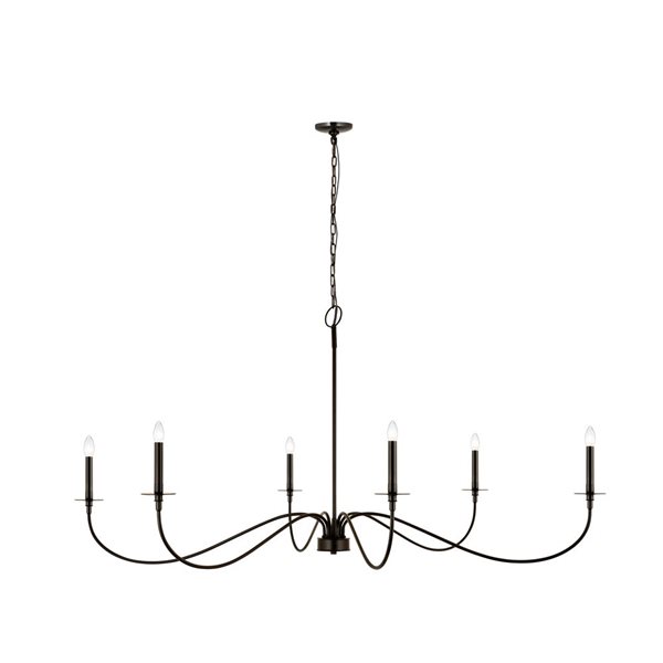 Z-Lite Matte Black Metal Arrington 6-Light Chandelier