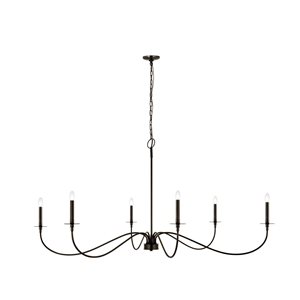 Z-Lite Matte Black Metal Arrington 6-Light Chandelier