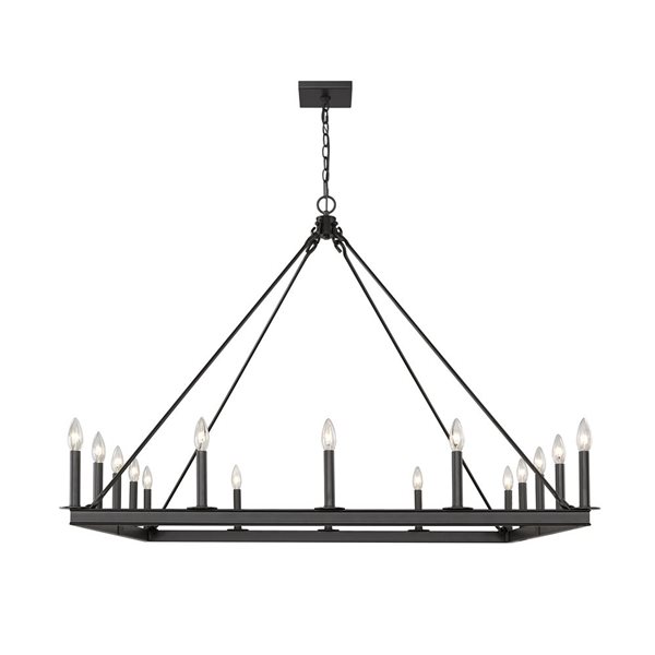 Z-Lite Matte Black Metal Barclay 16-Light Chandelier