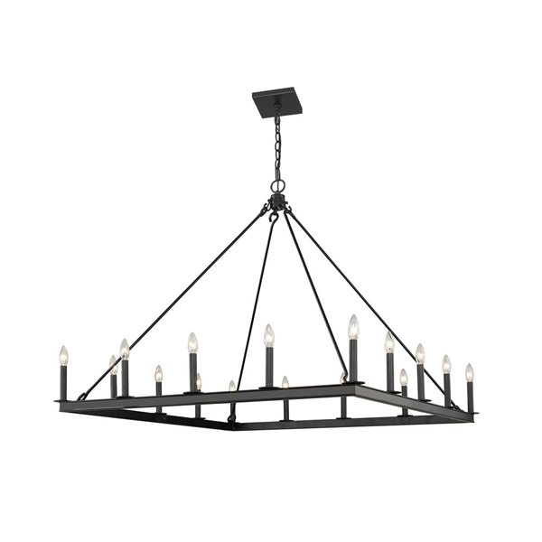 Z-Lite Matte Black Metal Barclay 16-Light Chandelier