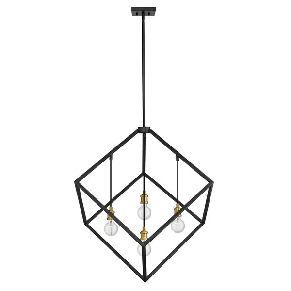 Z-Lite Matte Black/Brushed Nickel Vertical 4-Light Pendant Light