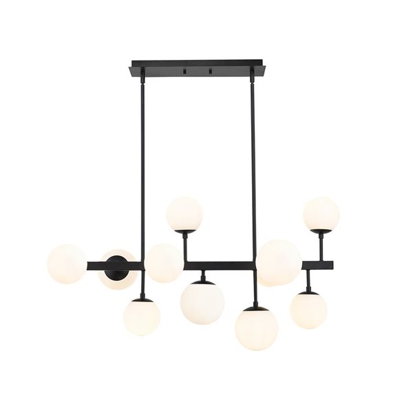 Z-Lite Matte Black Metal Midnetic 11-Light Chandelier