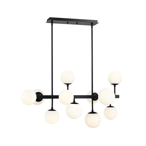 Z-Lite Matte Black Metal Midnetic 11-Light Chandelier