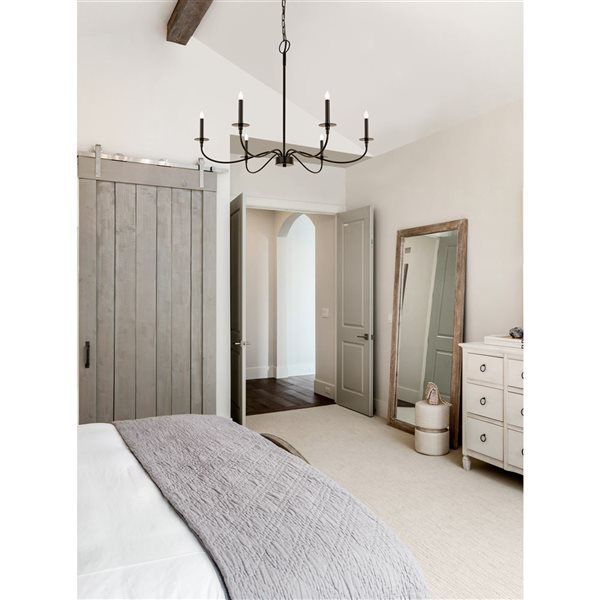 Z-Lite Matte Black Metal Arrington 6-Light Chandelier