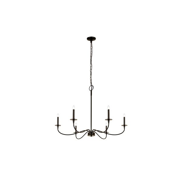Z-Lite Matte Black Metal Arrington 6-Light Chandelier