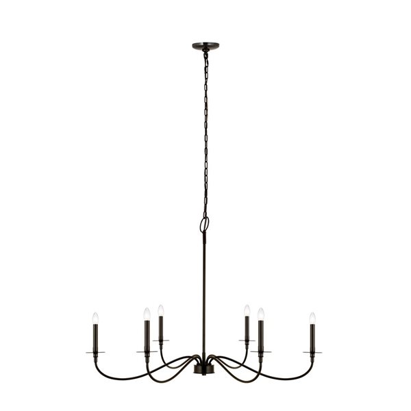 Z-Lite Matte Black Metal Arrington 6-Light Chandelier