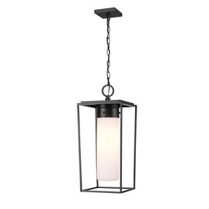 Z-Lite Brushed Nickel Sheridan 1-Light Outdoor Chain Mount Ceiling Fixture