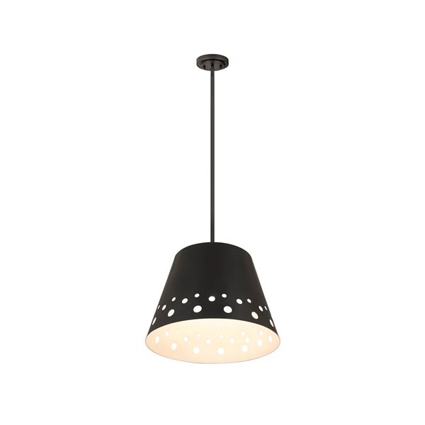 Z-Lite Matte Black Metal Katie 1-Light Chandelier