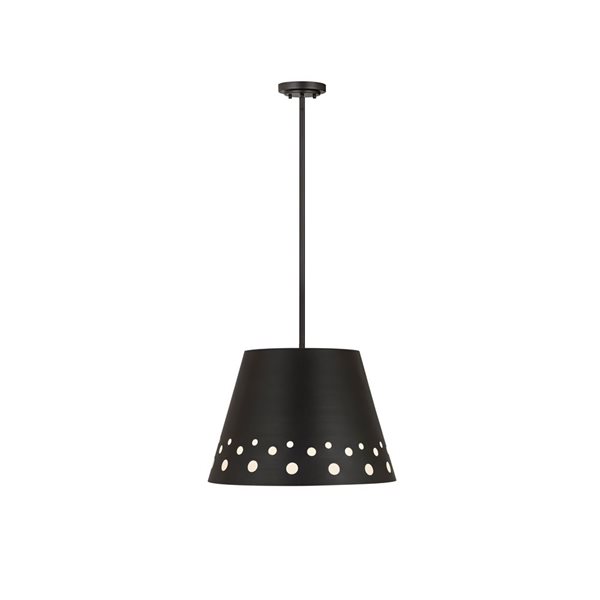 Z-Lite Matte Black Metal Katie 1-Light Chandelier