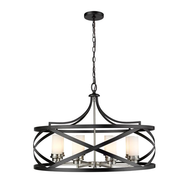 Z-Lite Matte Black/Old Brass Malcalester 8-Light Pendant Light