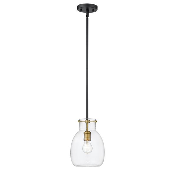 Z-Lite Matte Black/Brushed Nickel Bella 1-Light Mini Pendant Light
