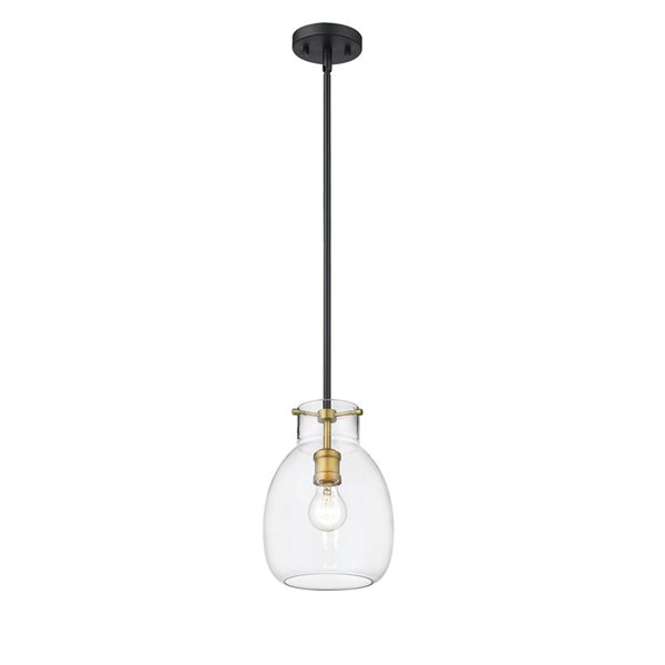 Z-Lite Matte Black/Brushed Nickel Bella 1-Light Mini Pendant Light
