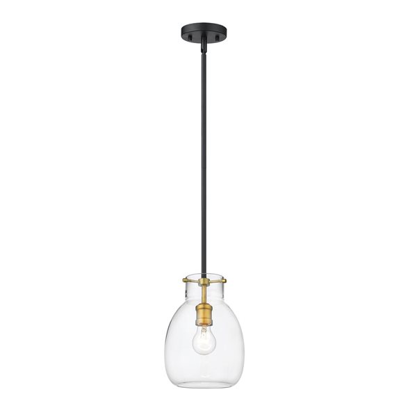 Z-Lite Matte Black/Brushed Nickel Bella 1-Light Mini Pendant Light